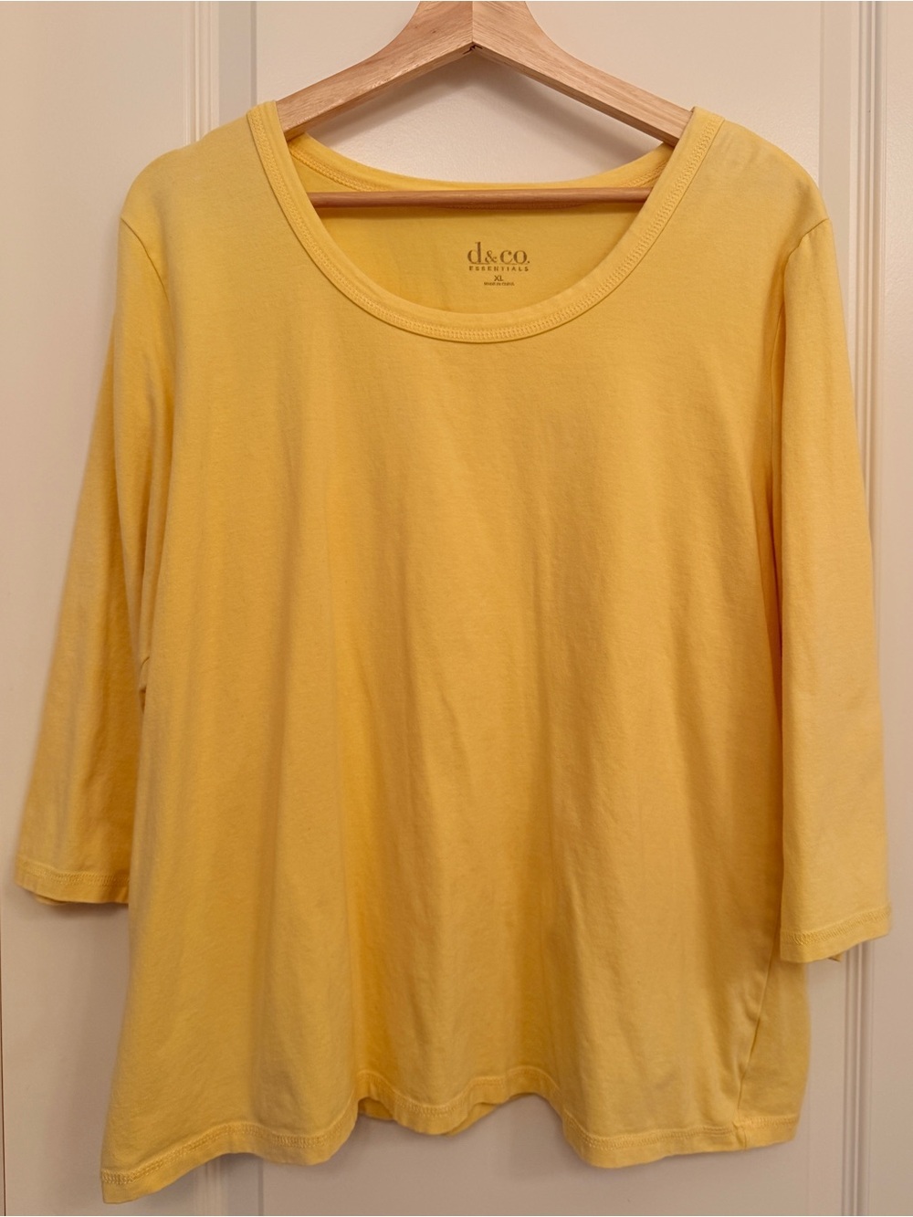 d&co. Relaxed Scoop Neck Long Sleeve Tee in Yellow